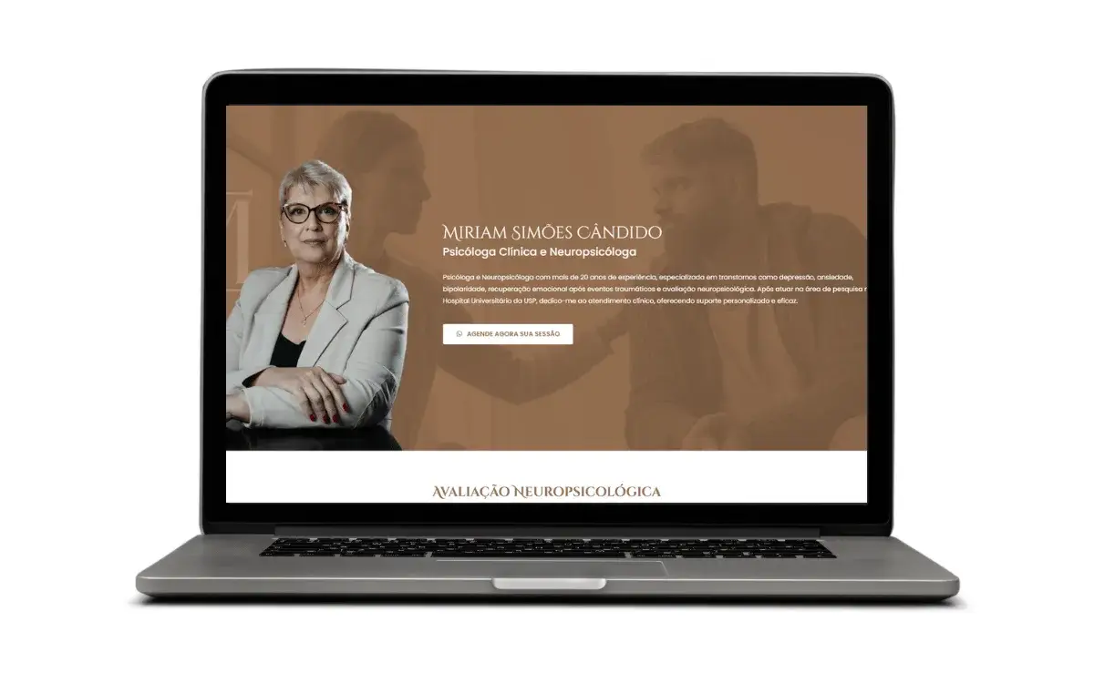 Website e landing pages desenvolvidos para Miriam Cândido
